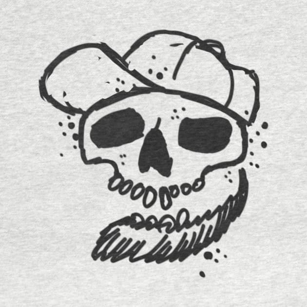 New School Skull With Beard And Ball Cap by ckandrus